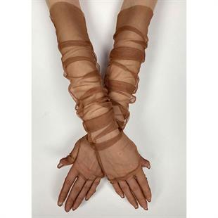 الجملة النحاس اللون طويل قفازات الزفاف الأنيقة تول قفازات الزفاف / الزفاف / قفازات الحزب