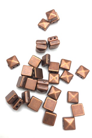 Copper Color Square Plastic Beads