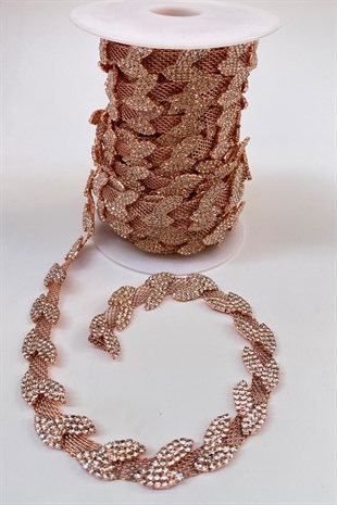 Copper Stone Mesh Leaf Strip