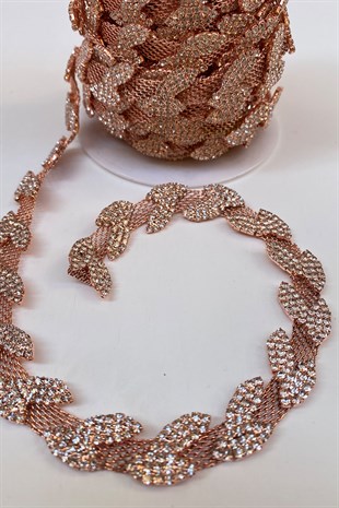 Copper Stone Mesh Leaf Strip