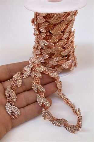 Copper Stone Mesh Leaf Strip