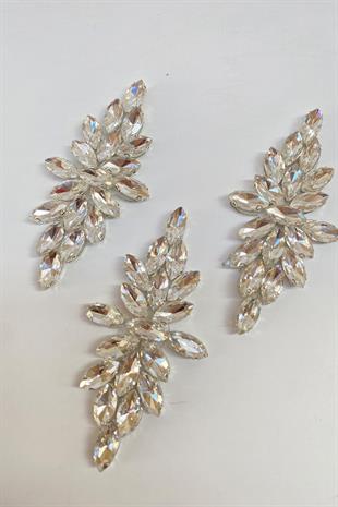 Baklava Desenli Ütüyle Yapışan Parlak Taşlı Aplik