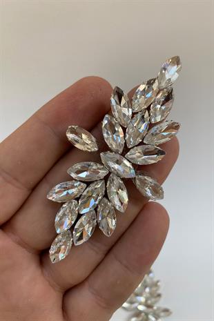 Baklava Desenli Ütüyle Yapışan Parlak Taşlı Aplik