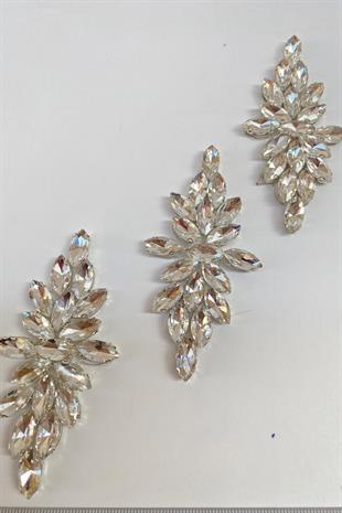 Baklava Desenli Ütüyle Yapışan Parlak Taşlı Aplik