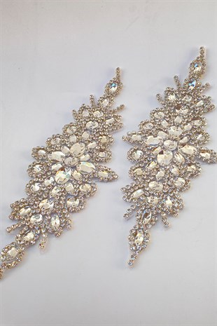 Baklava Motifli Ütüyle Yapışan Taşlı Aplik