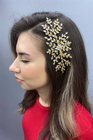 Bal Rengi Ada Model Taraklı Saç Aksesuarı