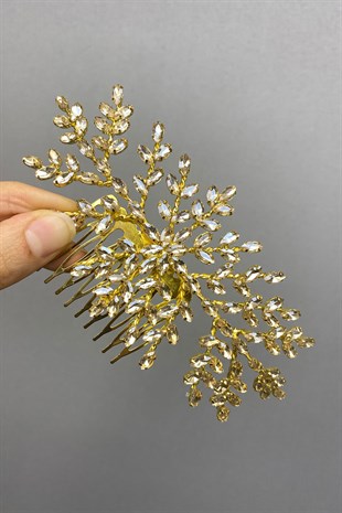 Bal Rengi Ada Model Taraklı Saç Aksesuarı