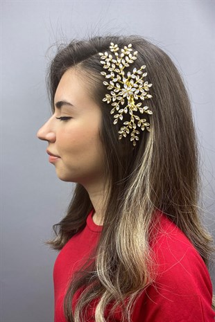 Bal Rengi Ada Model Taraklı Saç Aksesuarı