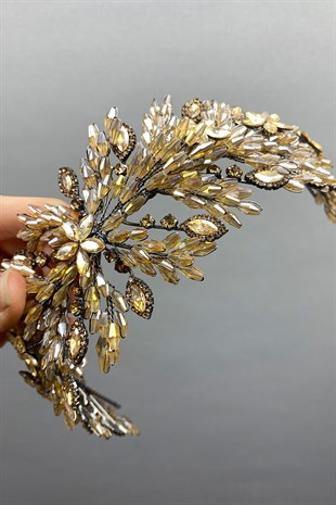 Honey Arden Beaded Bridal Tiara Headband Accessory