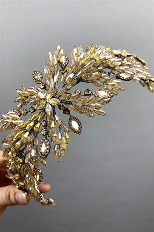 Honey Arden Beaded Bridal Tiara Headband Accessory