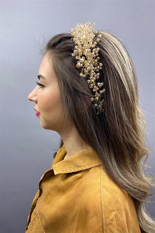 Honey Color Asian Crystal Bridal Hair Accessory