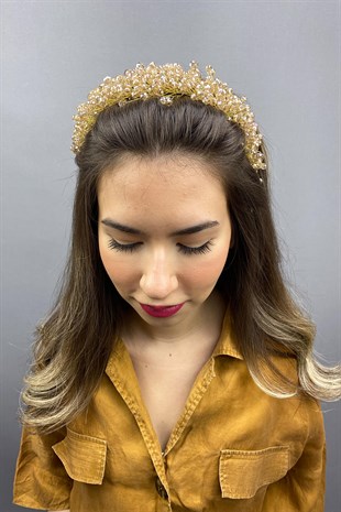 Honey Color Asian Crystal Bridal Hair Accessory