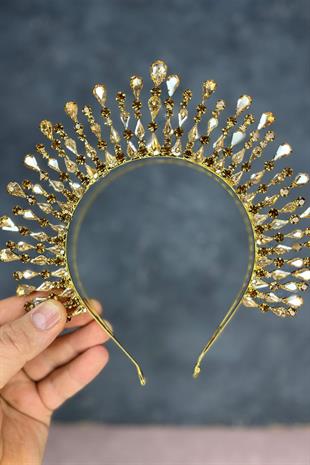 Honey Color Ayas High Party Bridal Henna Crown