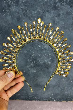 Honey Color Ayas High Party Bridal Henna Crown