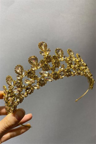 Bal Rengi Beety Model Gelin Kına Tacı