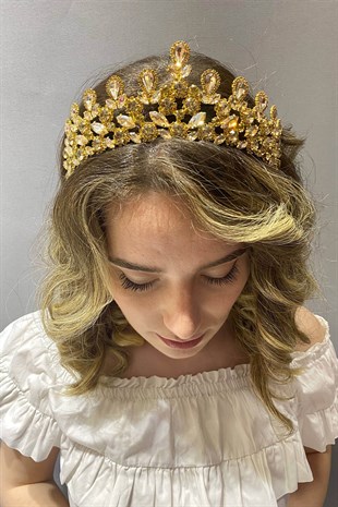 Bal Rengi Beety Model Gelin Kına Tacı