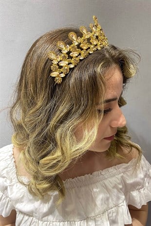 Bal Rengi Beety Model Gelin Kına Tacı