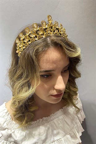 Bal Rengi Beety Model Gelin Kına Tacı