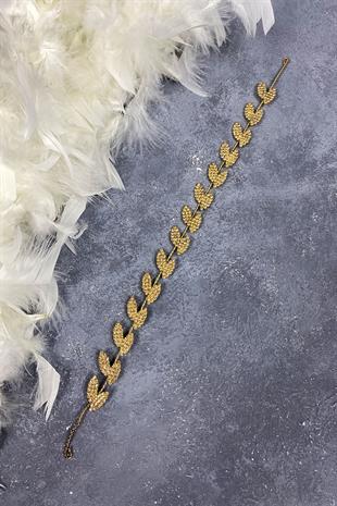 Honey Color Bella Leaf Headband Bridal Accessory