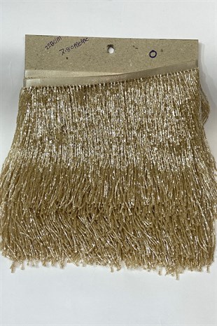 Bal Rengi Boncuklu 15 cm Saçak Püskül