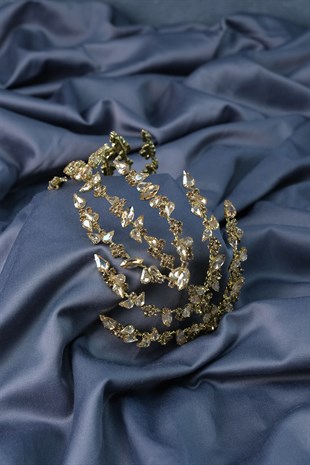 Honey Colored Double Sided Helen Bridal Henna Crown