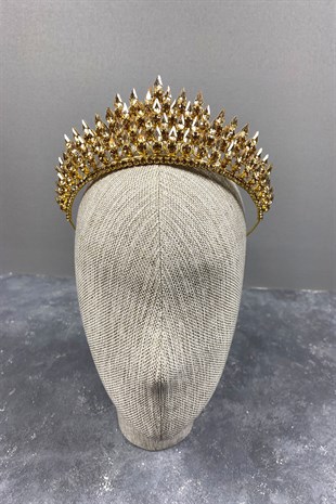 Honey Color Drop 3D Bridal Henna Crown