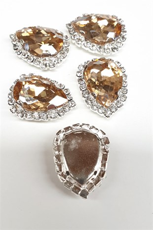 Honey Color Drop Cased Studded Stone