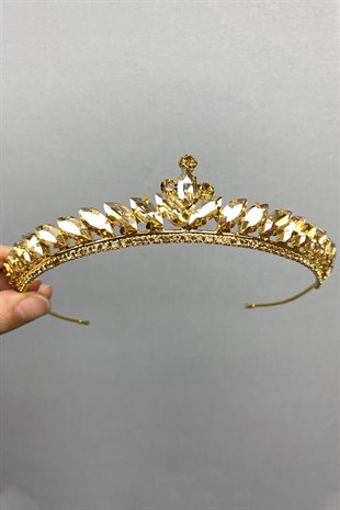 Honey Color Ece Model Slim Bridal Henna Crown