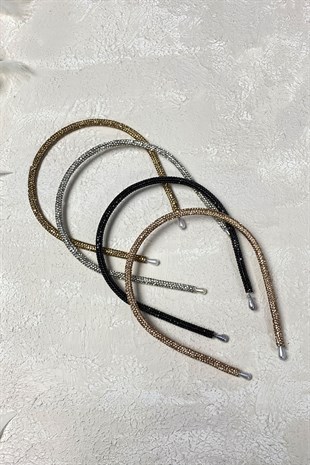 Bal Rengi Full Taşlı Taç Saç Aksesuarı