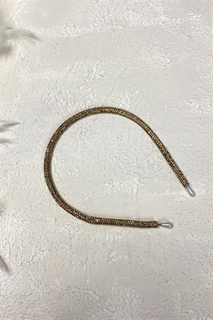 Bal Rengi Full Taşlı Taç Saç Aksesuarı