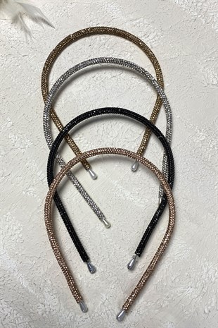 Bal Rengi Full Taşlı Taç Saç Aksesuarı