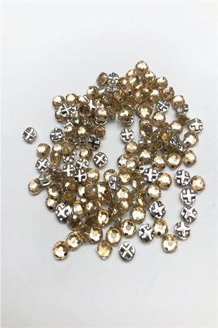 Bal Rengi Küçük Kasalı Dikme Taş 25 adet