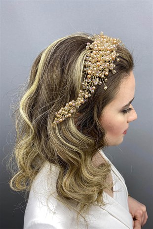 Honey Color Lisa Model Bridal Henna Crown