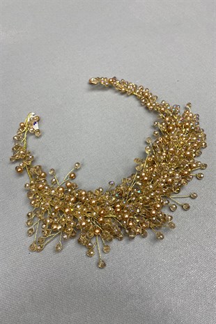 Honey Color Lisa Model Bridal Henna Crown