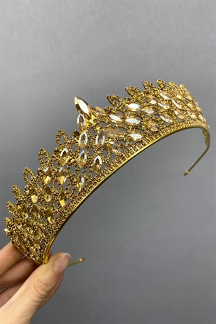 Honey Color Mia Stone Henna Bridal Crown