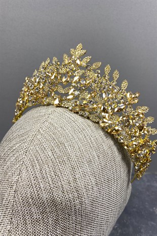 Honey Color Oscar Leaf Bridal Henna Crown