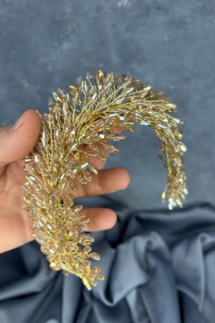 Honey Color Salba Bridal Henna Crown and Hair Turban Accessory
