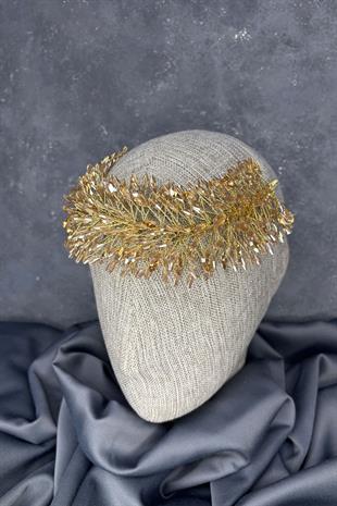 Honey Color Salba Bridal Henna Crown and Hair Turban Accessory