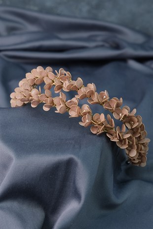 Honey Color Water Enamel Beaded Bridal Henna Crown