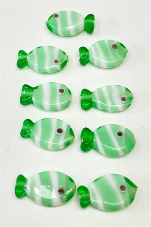 Fish Glass Bead Bracelet Tip Green 1 Pcs