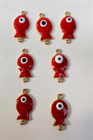 Fish Patterned Evil Eye Bead Pendant