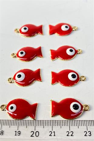 Fish Patterned Evil Eye Bead Pendant