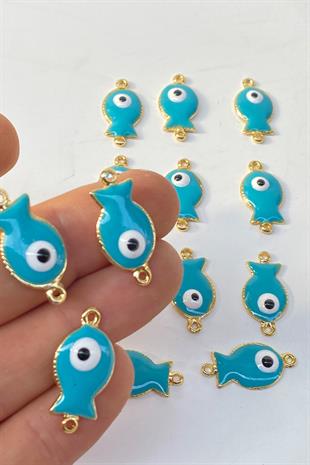 Balık Desenli Nazar Boncuklu Kolye Ucu