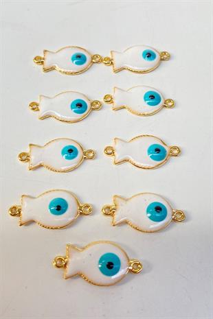 Balık Desenli Nazar Boncuklu Kolye Ucu