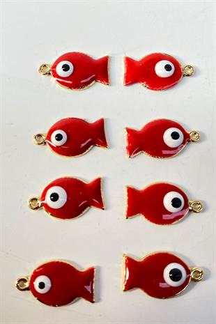 Fish Patterned Evil Eye Bead Pendant