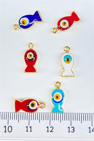 Fish Patterned Metal Pendant Color 1 Piece