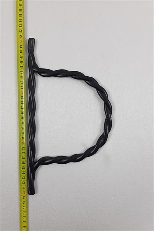 Bambu Desenli Burgulu Siyah Çanta Sapı