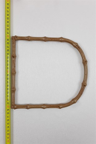 Bambu Desenli D Şeklinde Krem Çanta Sapı