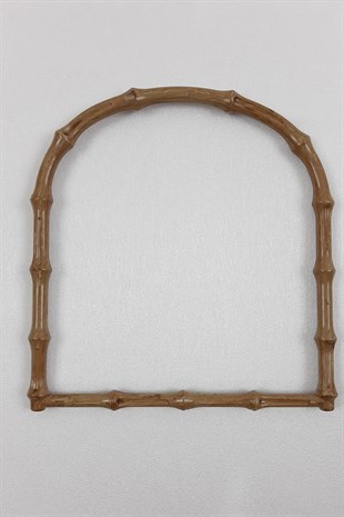 Bambu Desenli D Şeklinde Krem Çanta Sapı