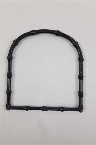 Bambu Desenli D Şeklinde Siyah Çanta Sapı 2 li